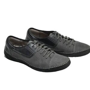 Naturalizer Jolie Gray Leather Comfort Sneakers Women's‎ 10 Narrow Lace-Up